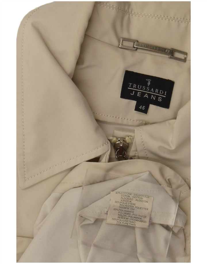 Trussardi Jeans Damen Bomberjacke IT 46 Large Beige Baumwolle