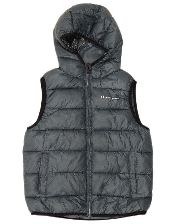 Champion Wattierte Weste mit Kapuze für Jungen, 13–14 Jahre, XL, Grau, Polyester