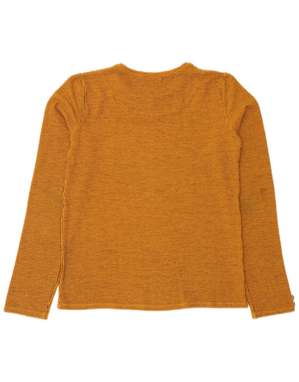 Zara Damen Top Langarm UK 12 Mittelorange gestreift