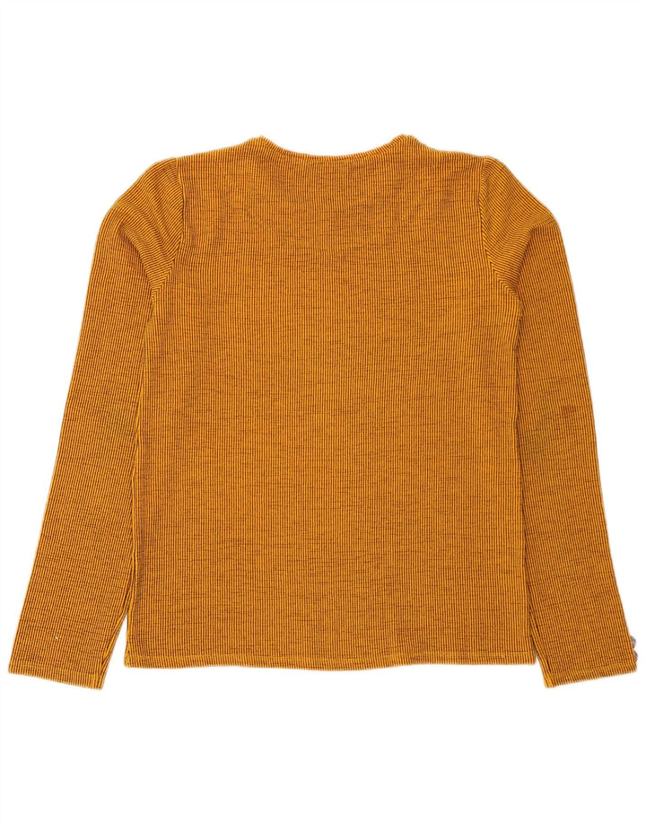 Zara Damen Top Langarm UK 12 Mittelorange gestreift