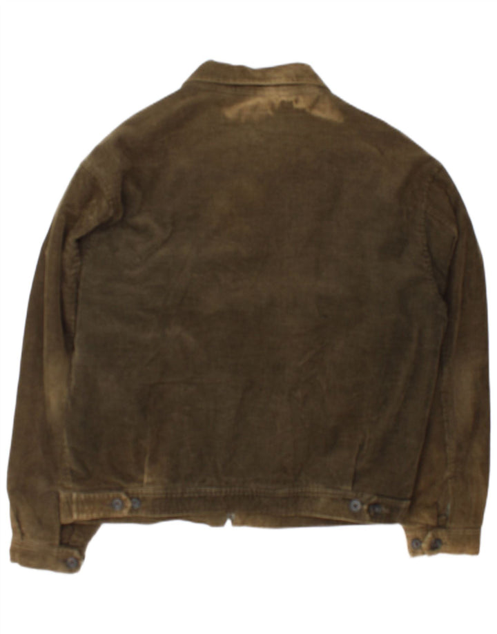 Gap Herren Cordjacke UK 38 Medium Khaki Baumwolle