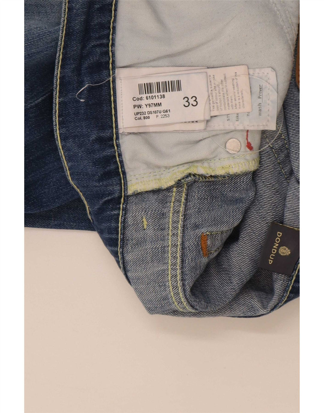 Dondup Damen Slim Jeans W33 L32 Blaue Baumwolle