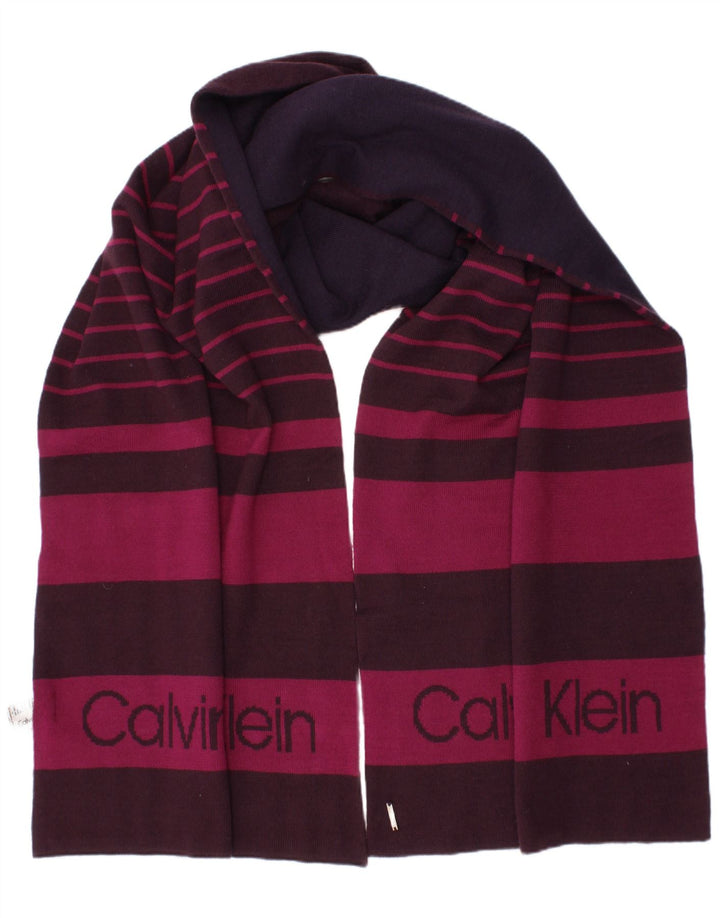 CALVIN KLEIN Womens Graphic Rectangle Scarf One Size Maroon Classic