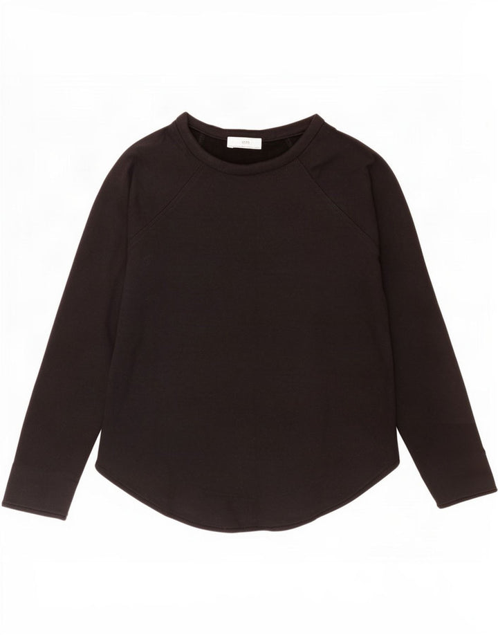 Zara Damen Top Langarm UK 10 Small Schwarz