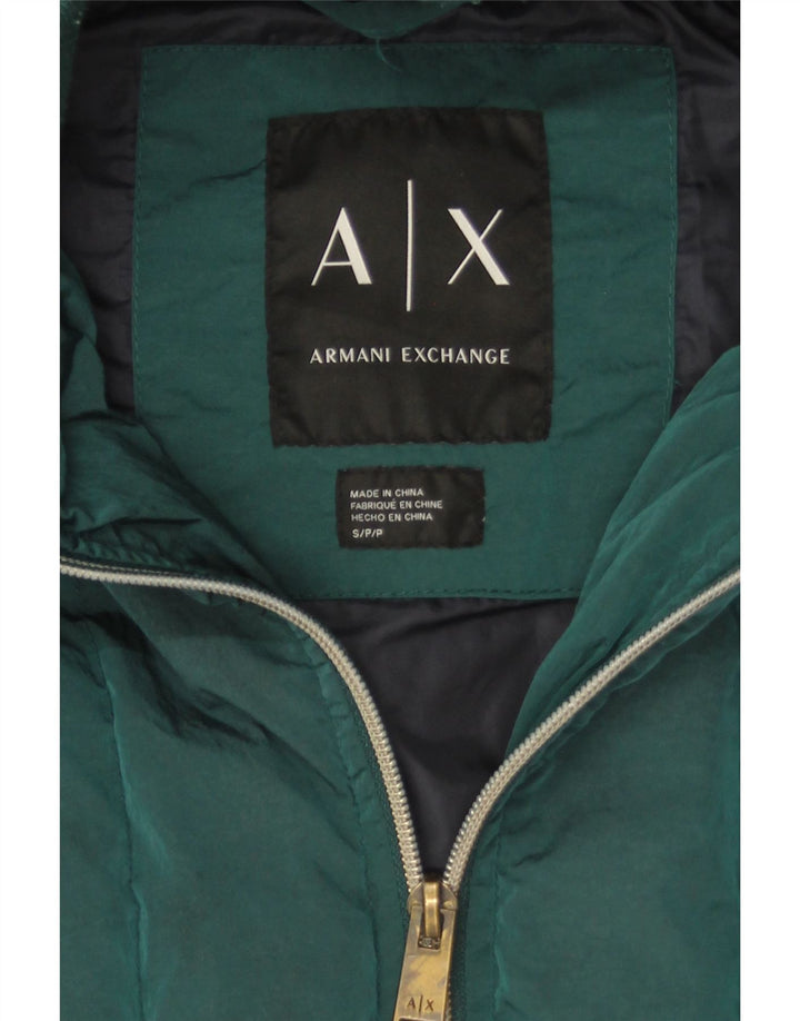 Armani Exchange Damen-Kapuzen-Übergröße, gepolsterte Jacke, Gr. 10, klein, grün