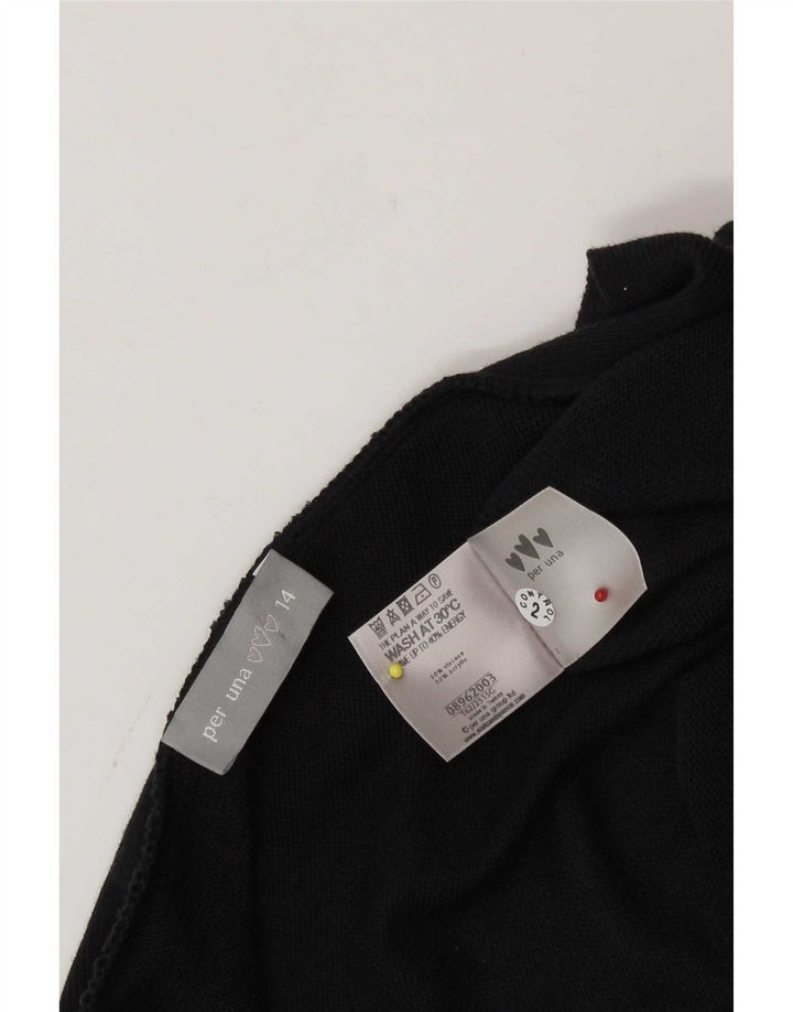 Marks & Spencer Damen Asymmetrischer Cardigan-Pullover UK 14 Large Schwarz