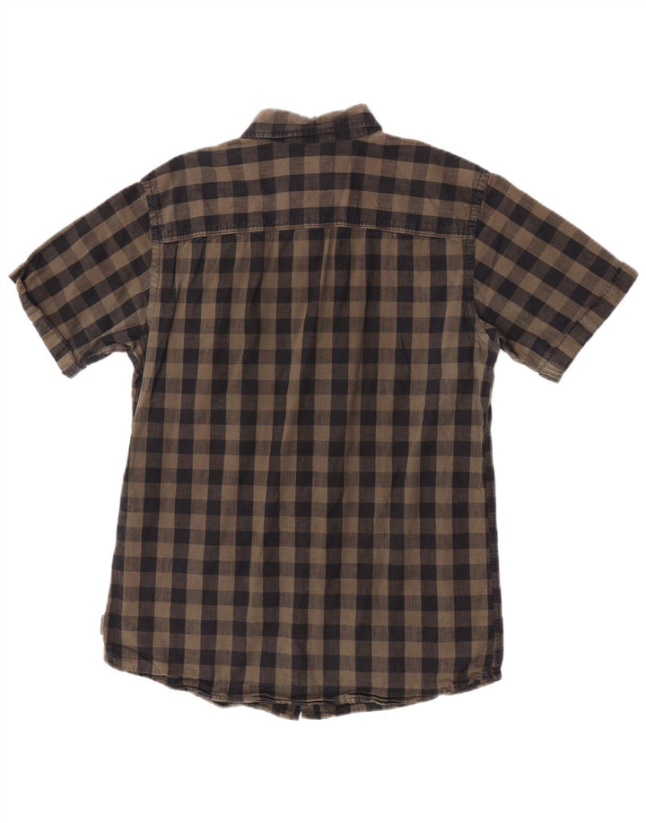 Jack & Jones Herren-Hemd mit normaler Passform, mittelbraune Gingham-Baumwolle