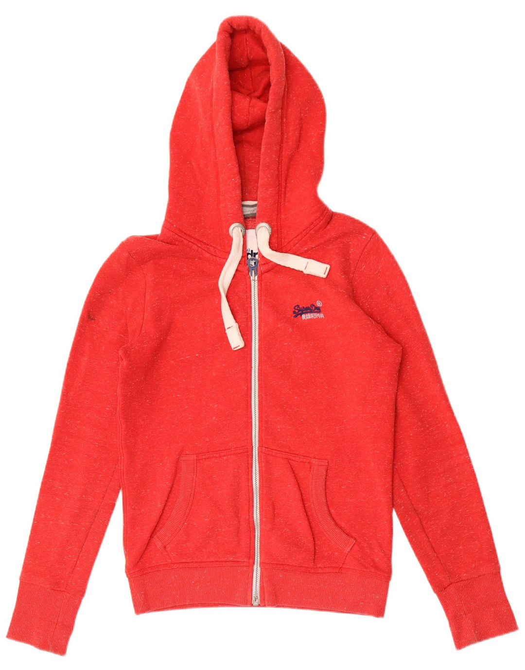 SUPERDRY Herren-Kapuzenpullover mit Reißverschluss, klein, rot geflecktes Polyester
