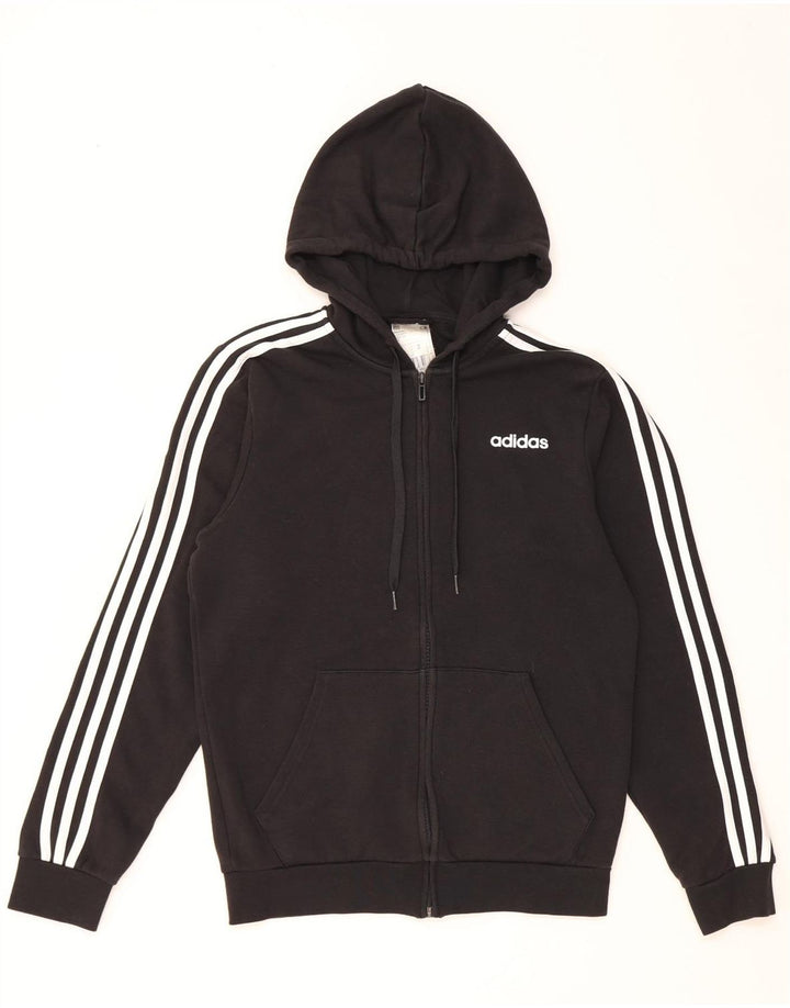 Adidas Herren Zip Hoodie Pullover Small Schwarz Baumwolle