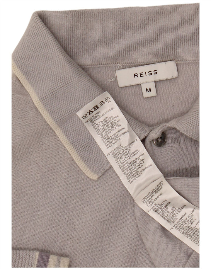 Reiss Herren-Poloshirt aus mittelgrauer Baumwolle
