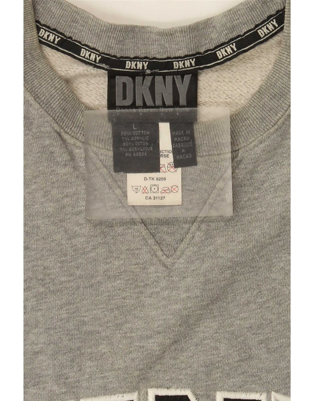 Dkny Herren-Sweatshirt mit Grafik, groß, aus grauer Baumwolle