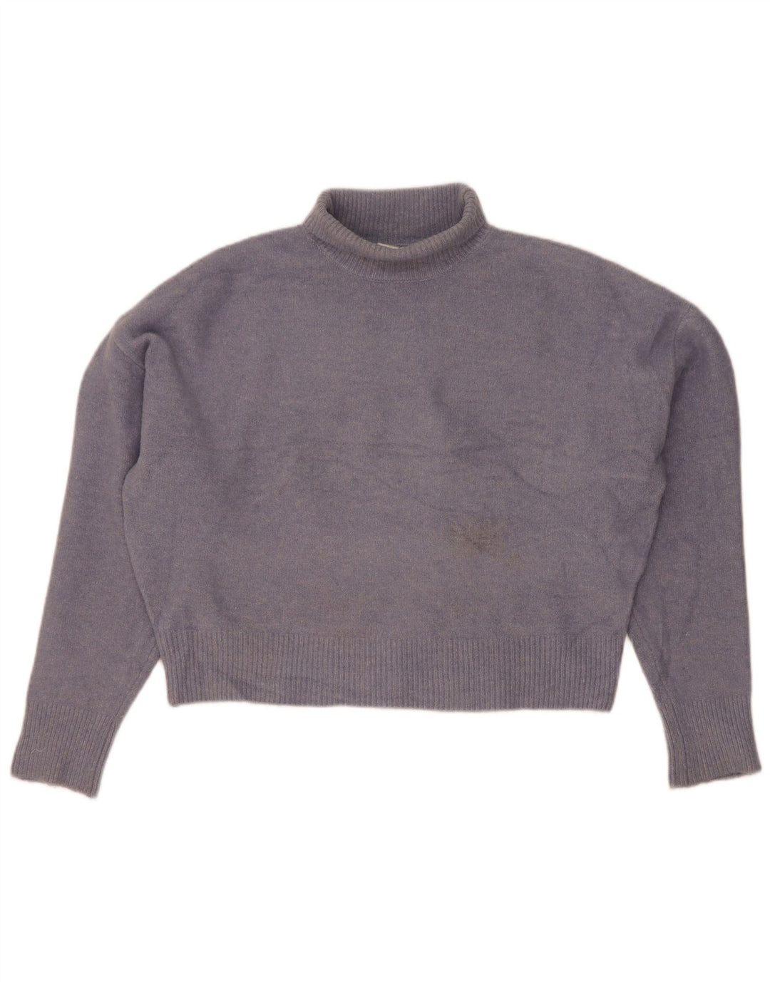 Zara Damen Crop Oversized Rollkragenpullover Pullover UK 14 Mittelblau