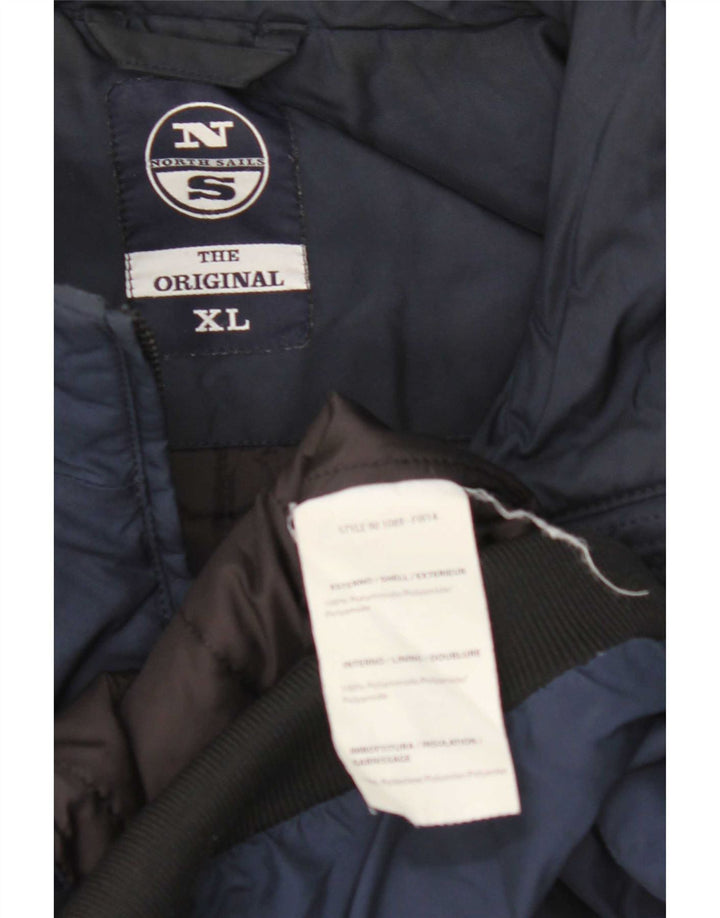 North Sails Herren Bomberjacke UK 42 XL Marineblau Colourblock Polyamid