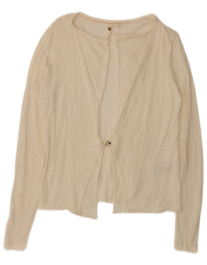 White Stuff Damen-Cardigan-Pullover UK 12 Medium aus Leinen
