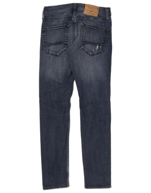 Hollister Damen Distressed Super Skinny Jeans W28 L30 Blaue Baumwolle