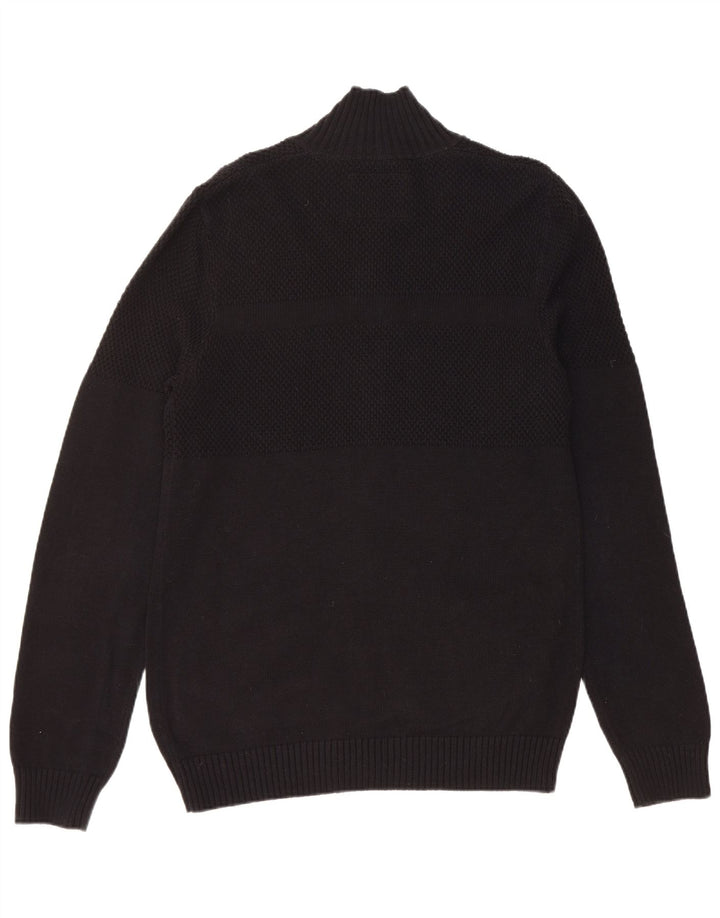 GUESS Herren-Strickjacke, groß, aus schwarzer Baumwolle