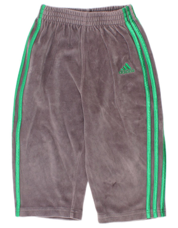 Adidas Baby-Jungen-Trainingshose aus Samt, 18–24 Monate, graue Baumwolle