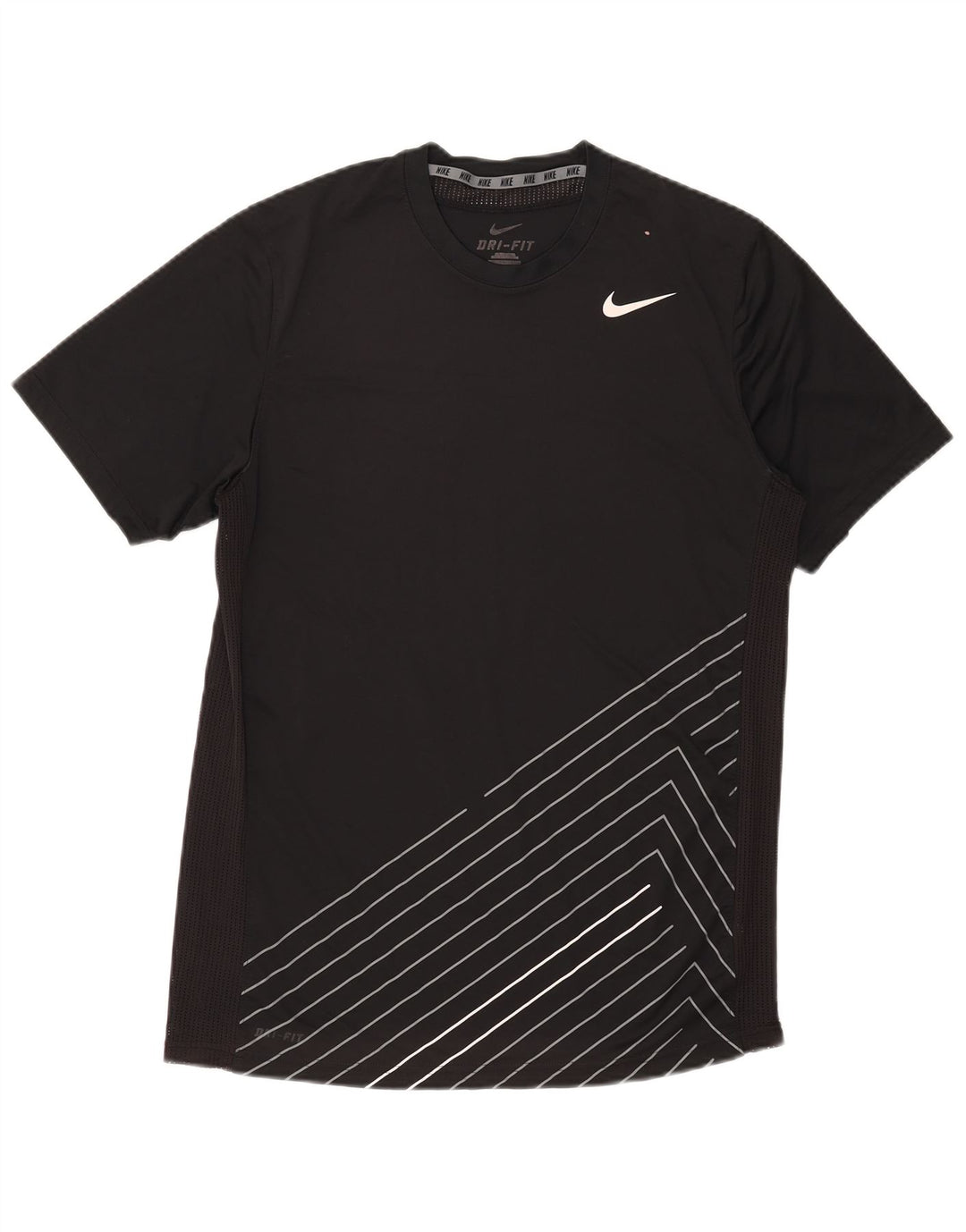 Nike Herren Dri Fit Graphic T-Shirt Top Mittelschwarzes Polyester