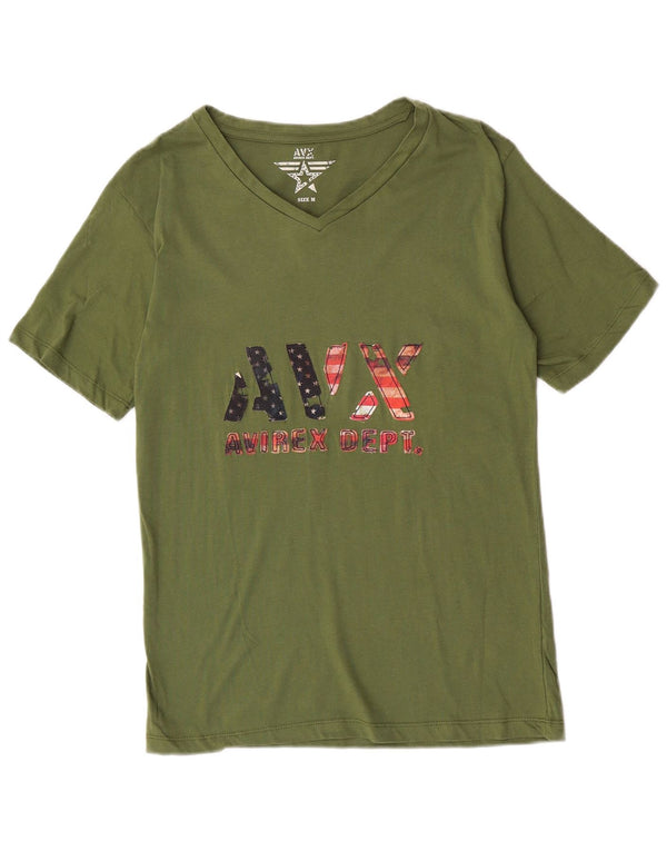 Avirex Herren-T-Shirt mit Grafik, mittlere Khaki-Baumwolle