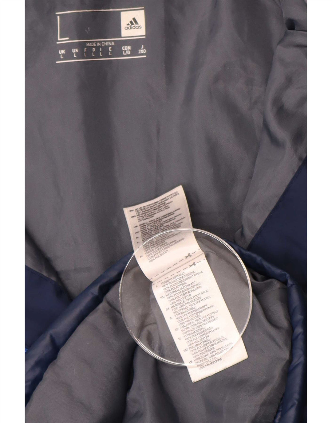 Adidas Herren Wattierte Jacke UK 40 Large Marineblau Polyester