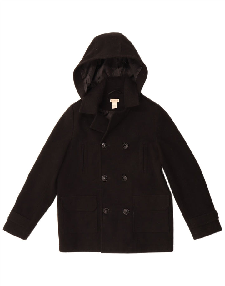 Monsoon Pea Coat für Jungen mit Kapuze, 11–12 Jahre, schwarzes Polyester