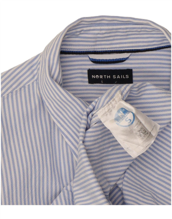 North Sails Herrenhemd, kleine blaue Nadelstreifen-Baumwolle