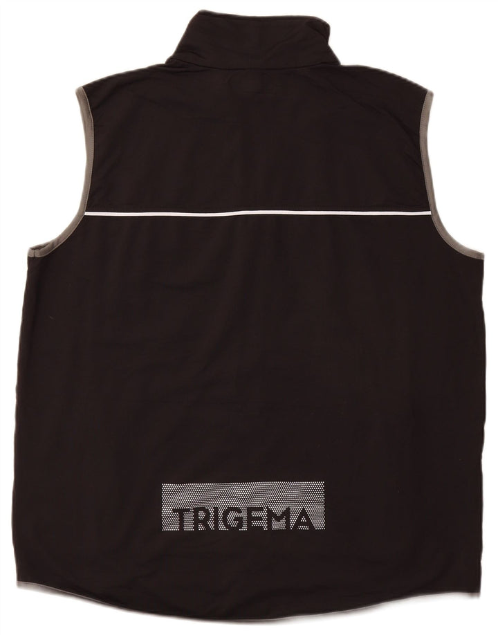 TRIGEMA Herren-Trainingsanzug, ärmellos, mit Grafik, groß, aus schwarzem Polyester