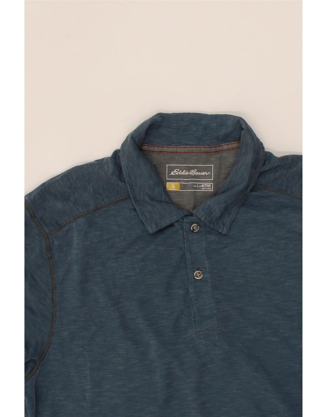 EDDIE BAUER Mens Polo Shirt Large Blue Acrylic Vintage Eddie Bauer and Second-Hand Eddie Bauer from Messina Hembry 