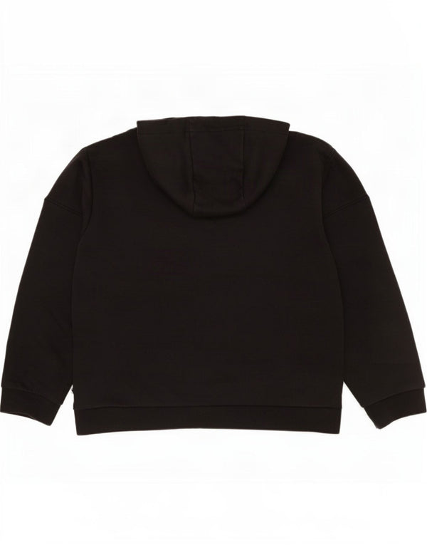 Emporio Armani Womens Graphic Hoodie Pullover UK 14 Mittelschwarze Baumwolle