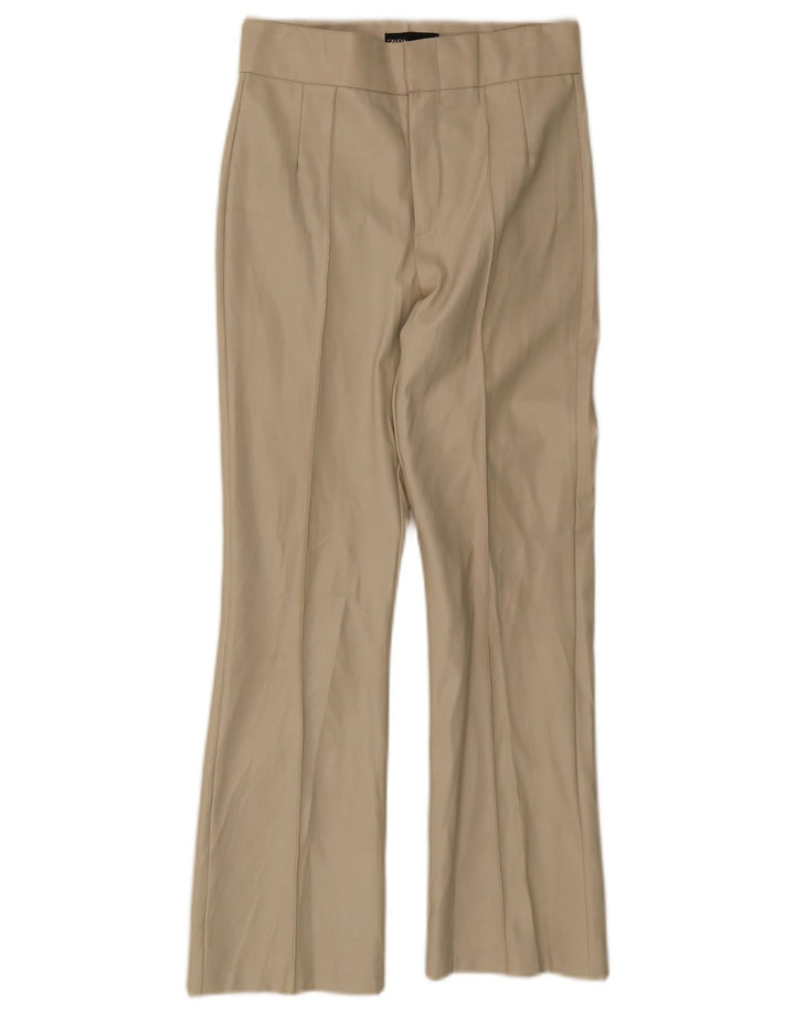 Gerade Freizeithose für Damen von Zara, Größe S, W26, L26, Beige, Polyester