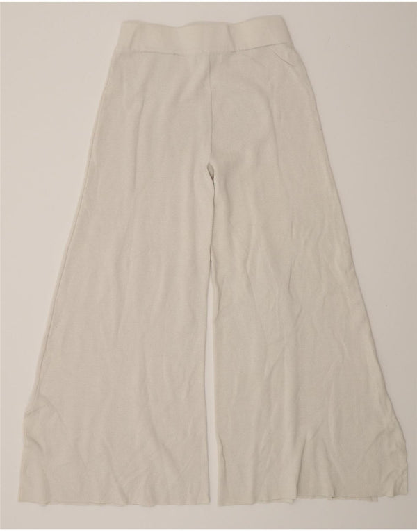 Zara Damen-Freizeithose mit weitem Bein, mittelgroß, W28, L28, gebrochenes Weiß