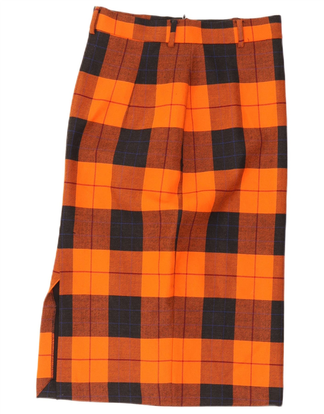Vintage Damen Gerader Rock W30 Mittelorange kariert