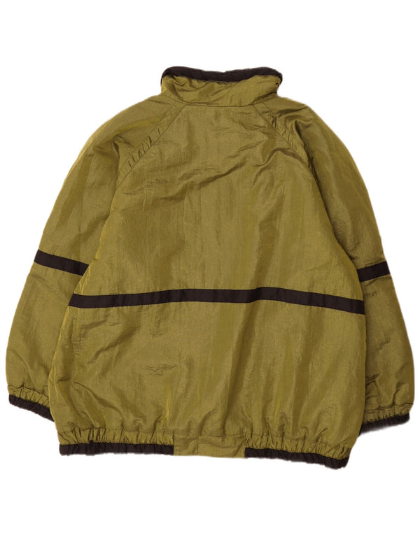 Vintage Mens Windbreaker Jacket UK 44 2XL Green Colourblock Polyester