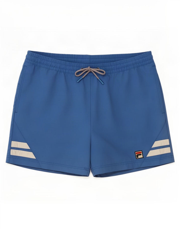 Fila Herren-Badeshorts, groß, blaues Colourblock-Nylon