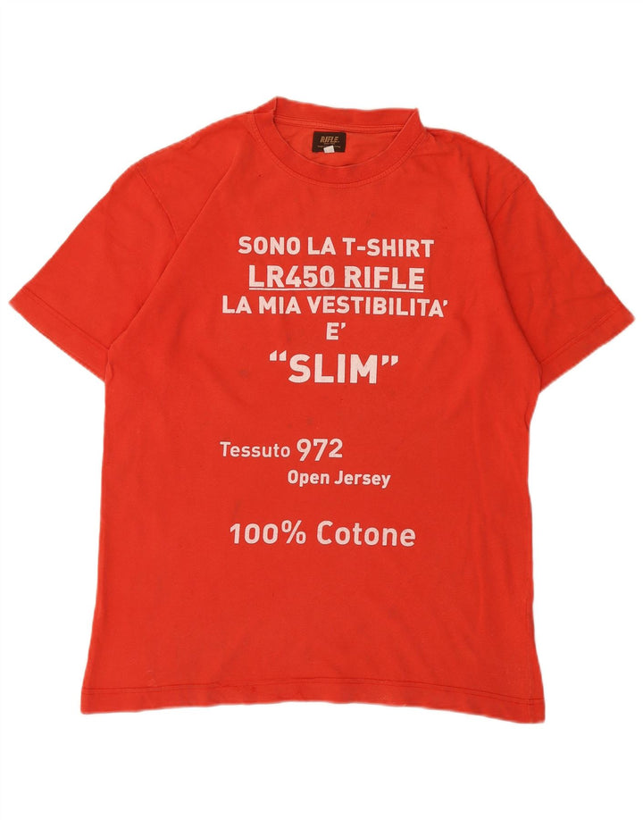 Rifle Herren-T-Shirt mit Grafik, groß, aus roter Baumwolle