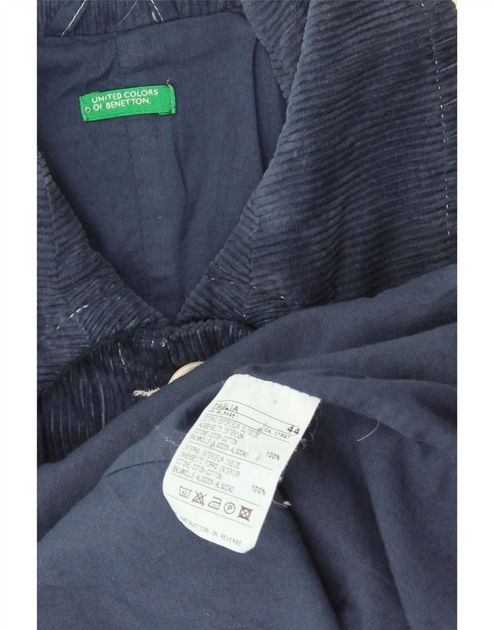 Benetton Damen Cordmantel IT 44 Medium Navy Blue Cotton