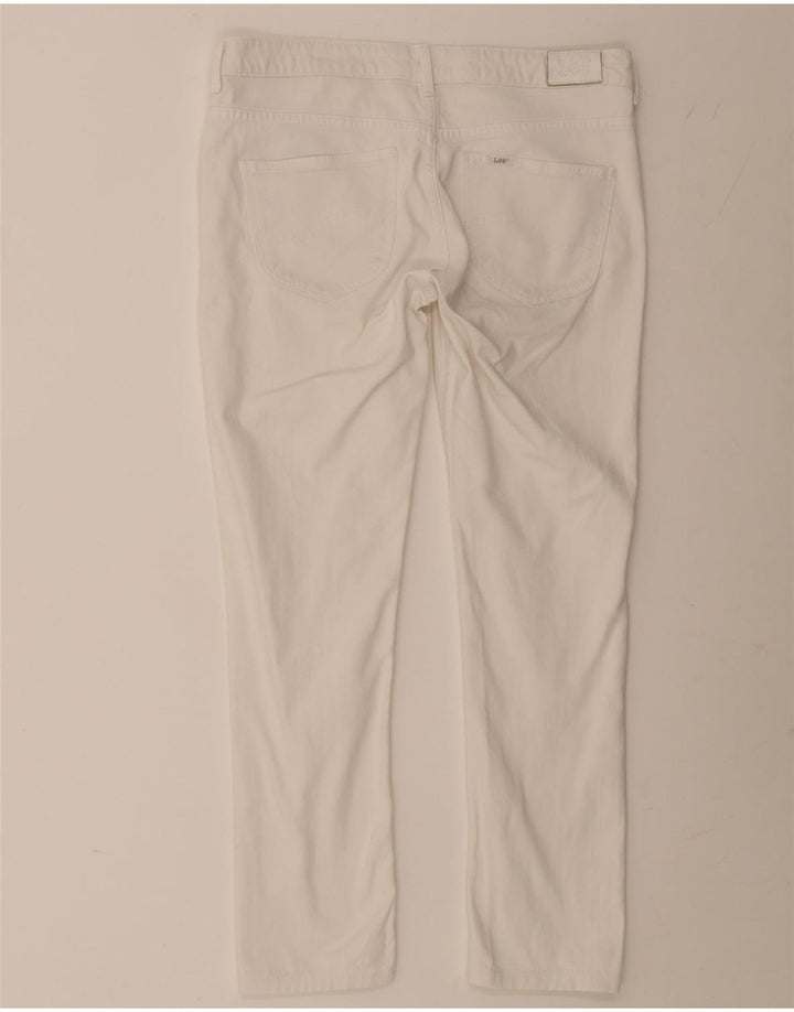 Lee Damen Norma Slim Jeans W30 L27 Weiße Baumwolle