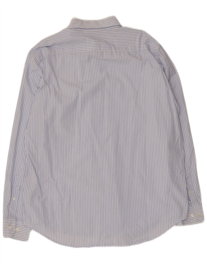 Carrera Herrenhemd XL, blaue Nadelstreifen-Baumwolle