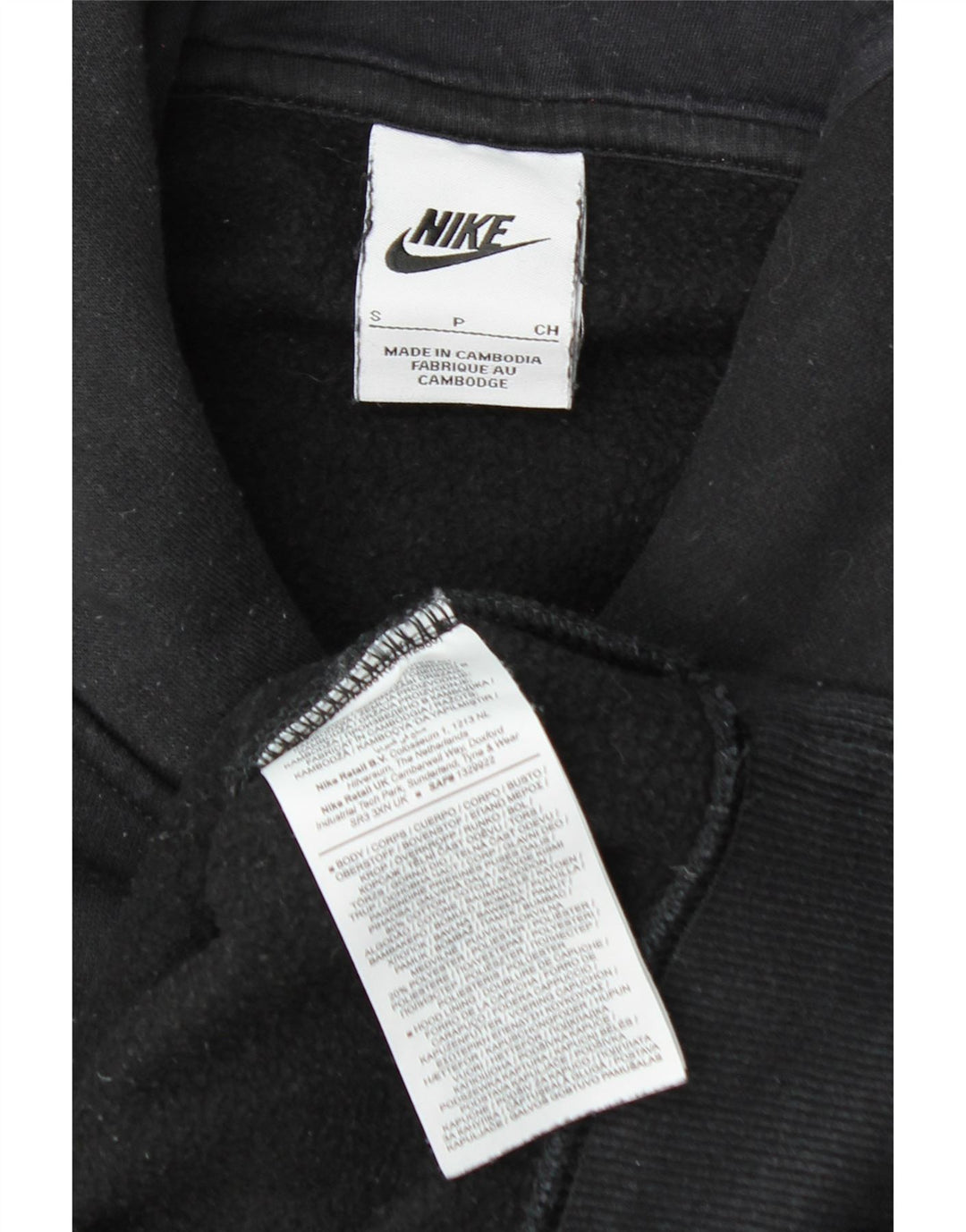 Nike Damen-Pullover mit übergroßem Kapuzenpullover, Gr. 10, Größe S, Schwarz, Baumwolle