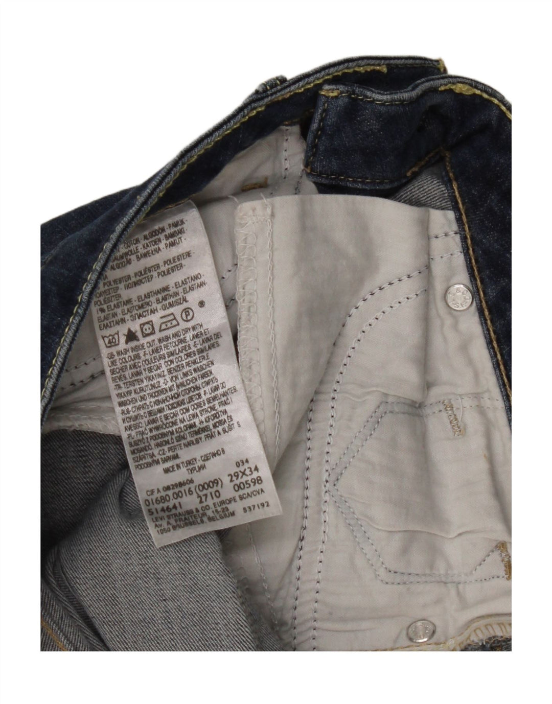 LEVI'S Womens Skinny Jeans W29 L31 Navy Blue Cotton Vintage Levi's and Second-Hand Levi's from Messina Hembry 
