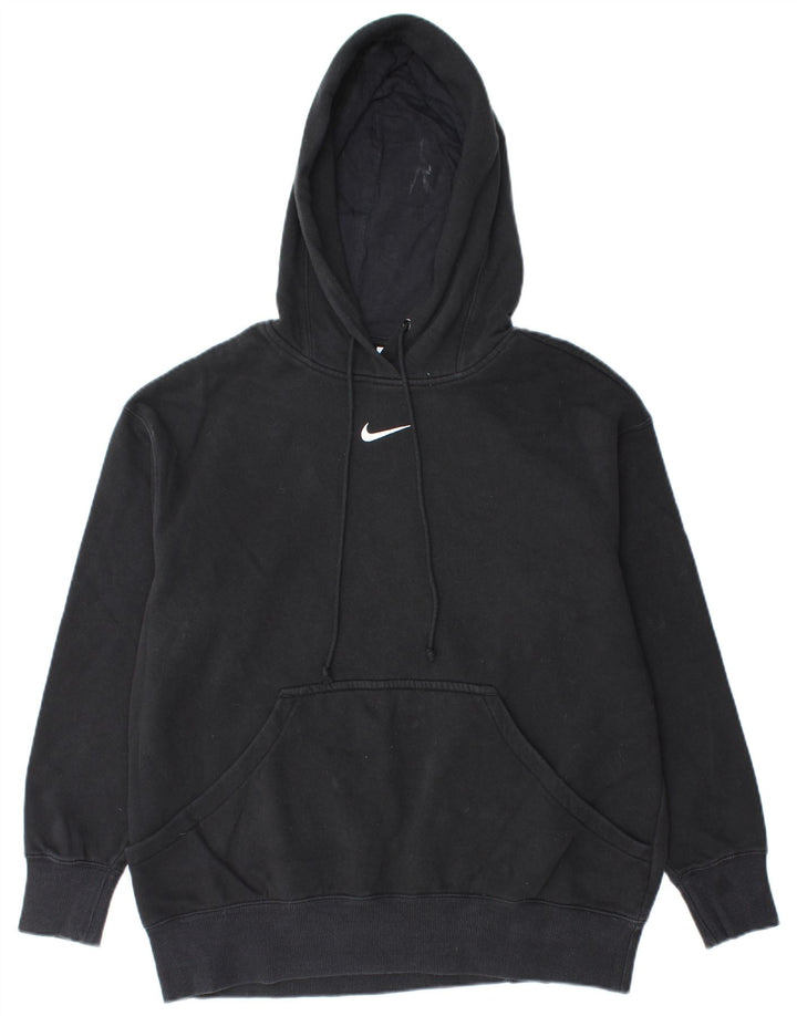 Nike Damen-Pullover mit übergroßem Kapuzenpullover, Gr. 10, Größe S, Schwarz, Baumwolle
