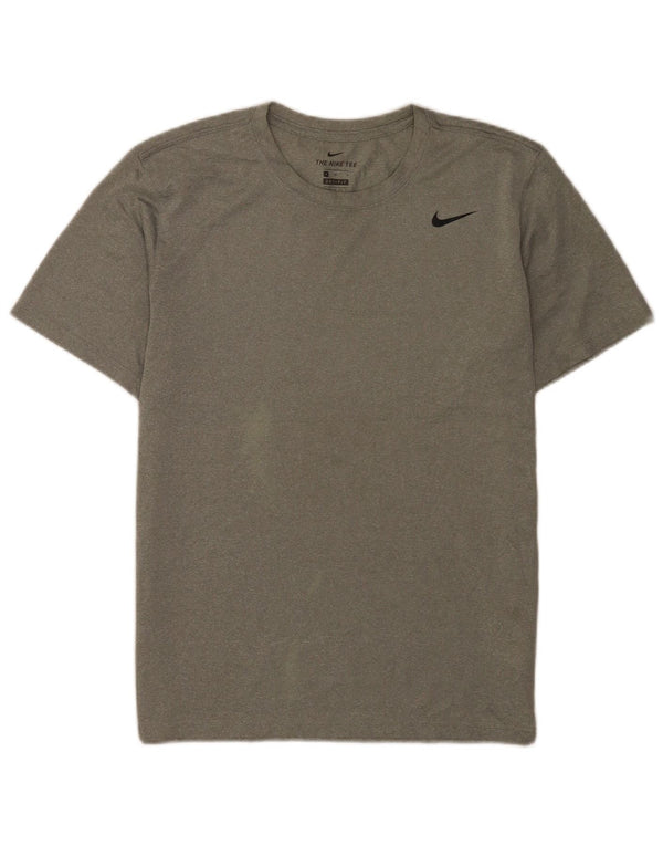 Nike Herren Dri Fit T-Shirt-Oberteil aus mittelgrauem Polyester