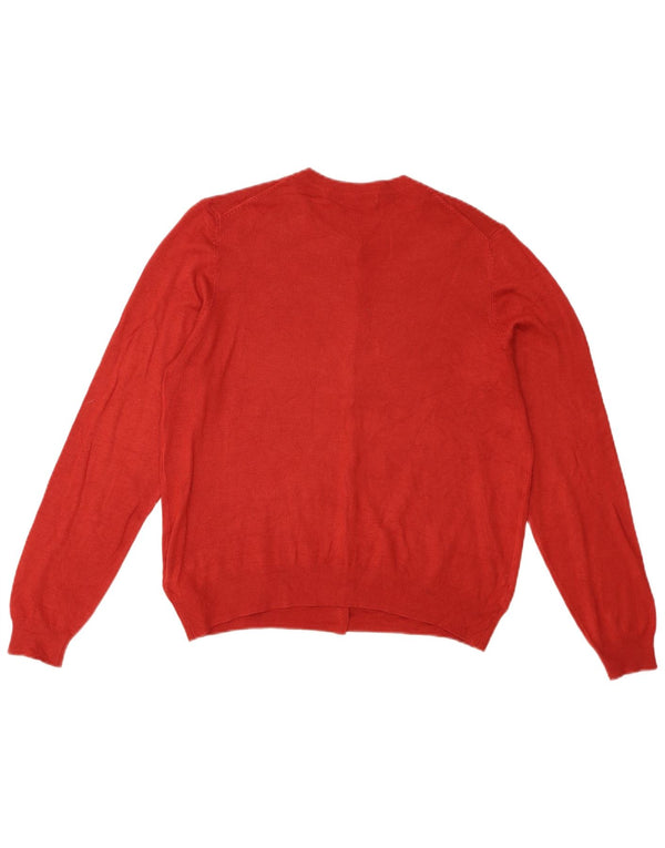 Marks & Spencer Damen Strickjacke Pullover UK 14 Große rote Viskose