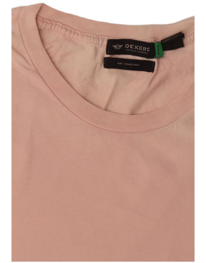 Dockers Herren Slim T-Shirt Top Large Rosa Baumwolle