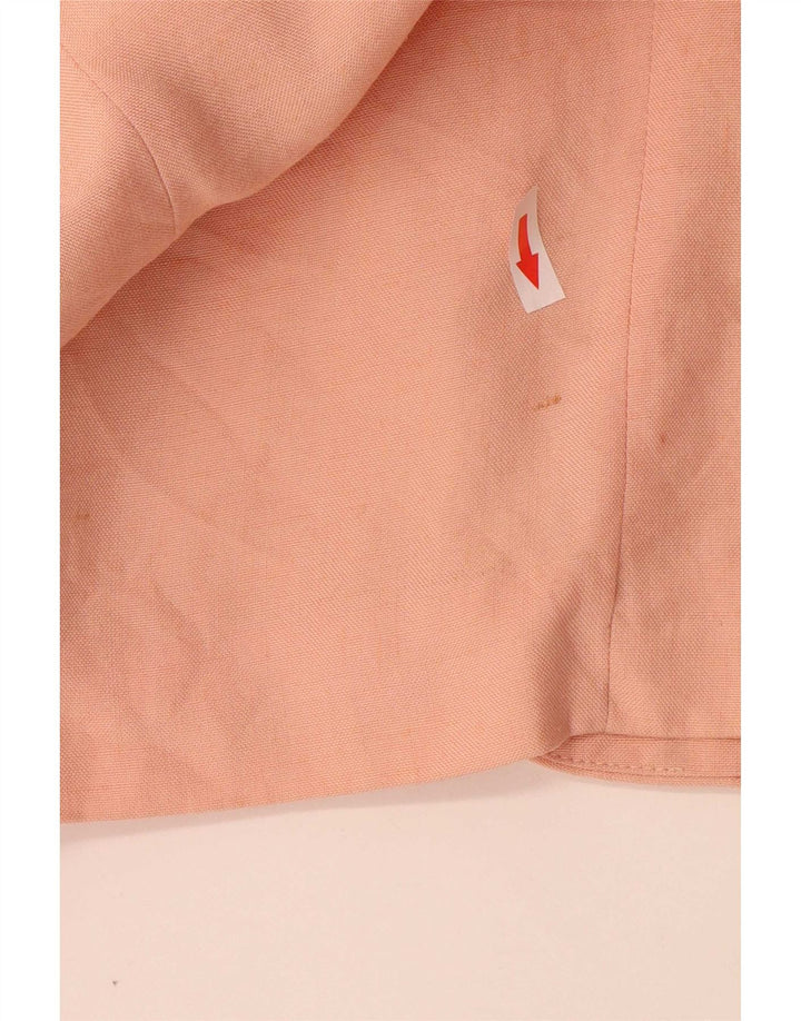 Zara Damen 1-Knopf-Blazerjacke UK 14 Mittelrosa Viskose