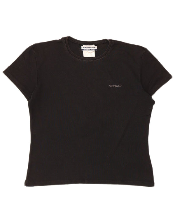 Reebok Damen T-Shirt Top UK 14 Large Schwarz