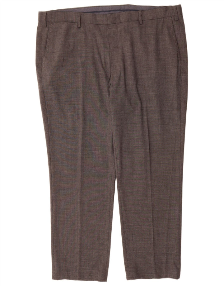 Marks & Spencer Herren-Anzughose mit gerader Passform, gerade Passform, W42, L29, graue Wolle