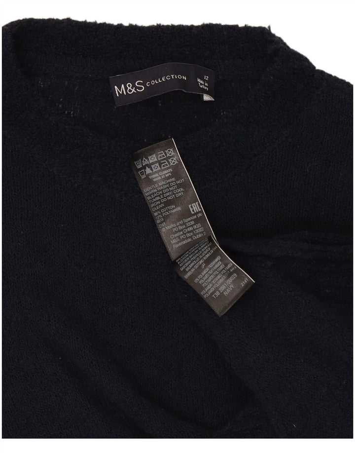Marks & Spencer Damen-Pullover mit Rundhalsausschnitt, Gr. 12, mittleres Marineblau