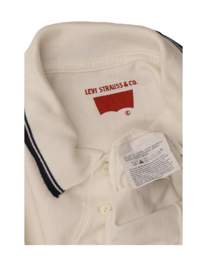 LEVI'S Mens Polo Shirt Large White Cotton