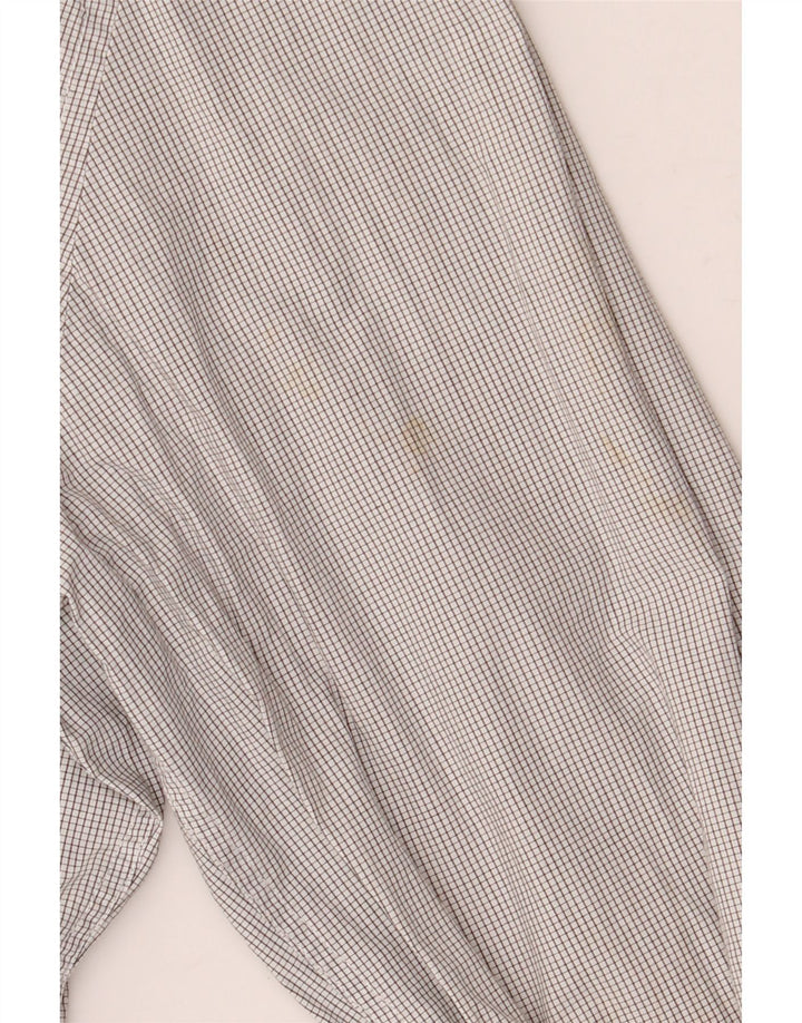 Calvin Klein Herren Slim Fit formelles Hemd aus mittelgrauer Gingham-Baumwolle